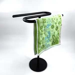 Free Standing Towel Rack Bathroom Kitchen Matte Black Hand Towel Holder Stand