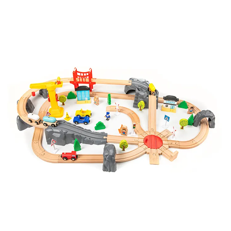 Gioco educativo per bambini treno fai-da-te binario ferroviario Set di treni in legno giocattolo per bambini thomas Train Toy