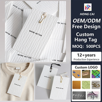 Étiquettes suspendues en papier texturé de luxe personnalisées avec impression sérigraphique, étiquettes de vêtements en papier Xuan Art Cloud pour marque de mode OEM ODM