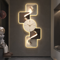 Horloge murale LED géométrique de luxe, décoration murale verticale abstraite pour hôtel, salon, bureau, intérieur commercial