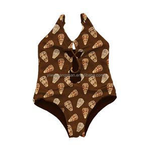 Costume da Bagno per Bambine in Produzione di Massa, Bikini Intero Senza Maniche con Stampa Hawaiana per Spiaggia - Product Image 2