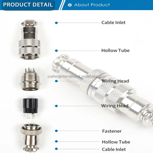 ขั้วต่อสายไฟแบบเชื่อมต่อเร็วชนิด GX20 มาตรฐาน CE RoHS แบบตัวผู้และตัวเมีย สำหรับการเชื่อมต่อสายไฟแบบ 2/3/4/5/6/7/8/9/10/12/14/15 ขา - Product Image 2