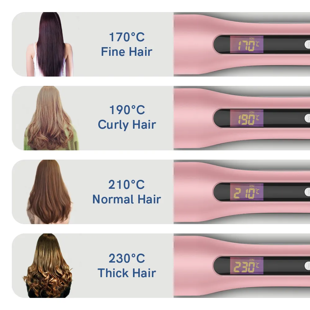 Hochwertige breite Platte Haar Eisen LCD-Temperatur anzeige Haarstyling-Werkzeuge 2 in 1 Haar glätter und Locken wickler