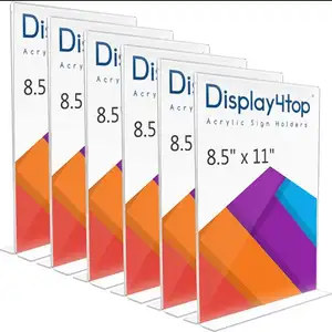 8.5x11 بوصة حامل أكريليك حامل قائمة الطعام