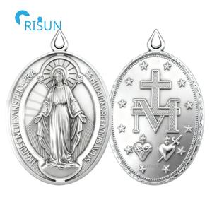 LLavero de collar milagroso de la Virgen María religiosa católica, <span class=keywords><strong>medalla</strong></span> de medallón, <span class=keywords><strong>Medalla</strong></span> Milagrosa personalizada - Product Image 4
