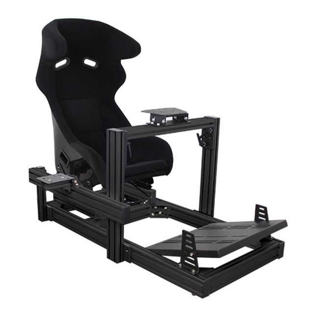 Motion  Adjustable Aluminum  Cockpit  Black/ Silver Anodized 4080  Aluminum Profile Sim Racing Cockpit  Simulator Playseat