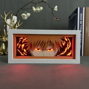 Lampe de chevet LED JoJo Adventure <span class=keywords><strong>One</strong></span> <span class=keywords><strong>Piece</strong></span> <span class=keywords><strong>Luffy</strong></span>, <span class=keywords><strong>cadre</strong></span> en bois découpé au laser, boîte à lumière animée pour décoration de chambre - Product Image 2