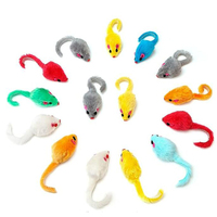 Chat à fourrure jouet souris hochet petite souris chaton jeu interactif couleur assortie