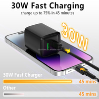 Chargeur de téléphone compact Schitec Mini 30W, charge rapide, type C 30W QC18W, chargeur mural portable pour iPhone, Samsung, téléphone Android