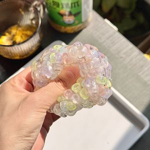 White Moonlight Square Mermaid Princess Chatter Ball Squeeze Toy Stress Relief Handmade <b>Bead</b> String Creative Small Toy - Product Image 5