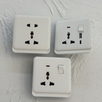 Interruptor de pared eléctrico de panel de PC 86, 16A 250V, con toma universal europea alemana doble y británica de 13A, USB-C, blanco, 1234 Gang, tacto suave