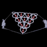 Nouveaux bijoux en cristal Sexy strass Lingerie taille chaîne de corps sous-vêtements femmes 2 pièces Lingerie érotique femmes ensembles soutien-gorge culottes