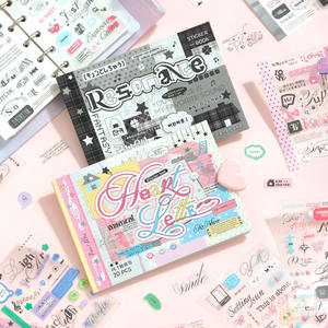 20 hojas por paquete, libro de pegatinas de texto laminado plegable, Material ilustrado en inglés, manual, pegatinas de decoración - Product Image 1