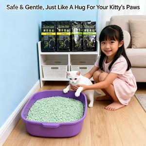 Arena para Gatos Biodegradable y Ecológica de Soja y Tofu con Gel de Sílice, Carbón Activado, Almidón de Maíz y Madera, Desechable por el Inodoro, Sin Bloqueos - Product Image 1