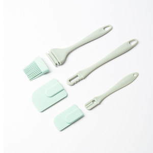 Juego de espátulas de silicona azul nórdico, 3 piezas, herramientas reutilizables para hornear en la cocina, cepillo para mantequilla y pasteles para cocinar en casa - Product Image 3