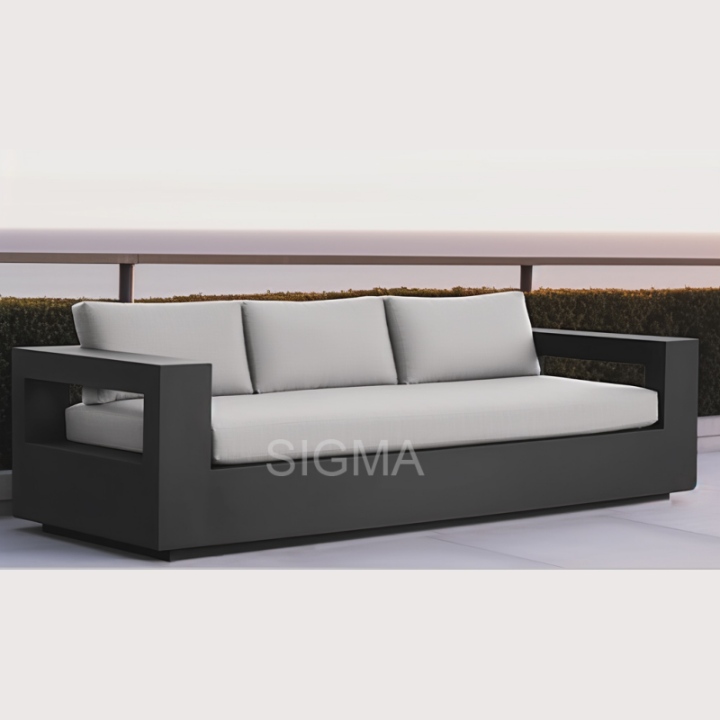 Sigma new design 3 Seat sofa Modern Style Outdoor Garden Aluminum Sofa Hotel Balcony Furniture Luxury Garden sofa set