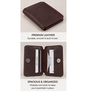 Portefeuille élégant en cuir véritable avec un design compact et un rangement fonctionnel pour les professionnels modernes - Product Image 3
