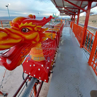 Manège Dragon en fibre de verre pour enfants et familles, train Dragon à double piste