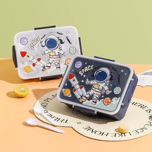 Boîte à lunch astronaute de dessin animé avec couverts pour enfants et employés de bureau - Product Image 1