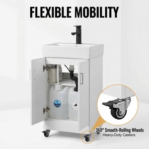 Mueble <span class=keywords><strong>Lavabo</strong></span> Portátil <span class=keywords><strong>con</strong></span> Dos Tanques y Bomba Eléctrica: Estación Profesional de Lavado de Manos para Clínicas Dentales y Salones de Belleza - Product Image 4