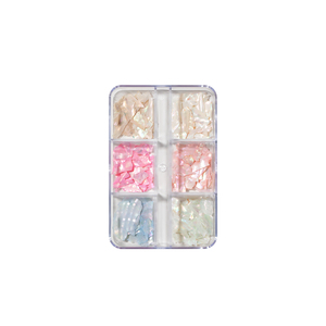 Missgooey 6 grilles carrées de paillettes fines irisées en mica, fragments de coquillages irréguliers pour le nail art, sequins, décoration DIY - Product Image 6