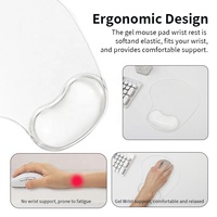 Tapis de souris en gel de silicone transparent avec repose-poignet, couleur personnalisée, impression UV, forme mignonne, pour usage au bureau
