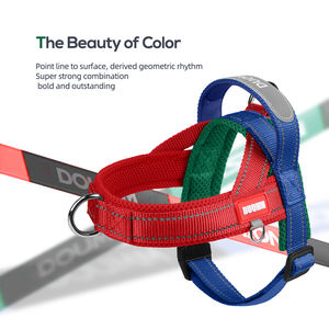 Wholesale Nylon Pet Harness in Three Color Contrasting Widened Ribbon Design Neck Tightening Saddle Style Dog Harness - Product Image 2