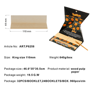 110mm King Size Unbleached Brown <b>Rolling</b> Papers with Filter Tips – Halloween Pumpkin Design, Honeypuff smoking accessories - Product Image 6