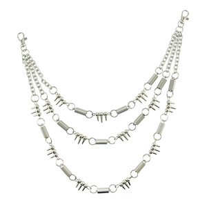 Hot Selling Personalized Simple Men's Geometric Pants <b>Chain</b> Multi Layer Alloy Silver Plated <b>Waist</b> Hanging <b>Chain</b> Trendy Jewelry - Product Image 2
