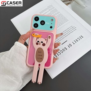 <span class=keywords><strong>Coque</strong></span> <span class=keywords><strong>de</strong></span> <span class=keywords><strong>téléphone</strong></span> souple avec motif animal mignon, support pliable en forme d'animal à longues pattes et grande fenêtre pour objectif, pour iPhone 13-17 - Product Image 3