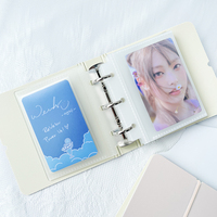 Archivalpro PP 3/3,5/4 Zoll Niedliches, zartes Milchkaffee-Ringbuch Fotoalbum 25 Seiten UV-bedruckt für Sammelkarten