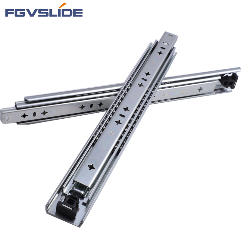 225KG Wholesale Heavy Duty 3 Fold Telescopic Channel Ball Bearing Soft Close Push To Open Drawer Slide Rail for Kitchen Drawer