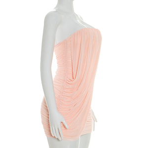 Robe d'été pour femmes Viviblook C26DS067, nouvelle arrivée, couleur unie, élégante, sans manches, épaules dénudées, mini robe moulante - Product Image 2