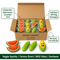 Jouet Squishy en PU à Remontée Lente Southpeak Toy Veggie, Modèles Mixtes Pastèque Concombre Maïs, Certifié CE, Emballage OPP, Fabrication OEM WS