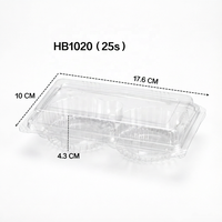 Conteneur en plastique PET transparent de qualité supérieure avec emballage à double compartiment pour 2 tartes aux œufs pour l'industrie alimentaire