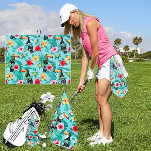 Toallas de Golf al por Mayor de Secado Rápido para Deportes y Gimnasio, de Poliéster, Seda y Algodón, en Varios Colores, con Estampado Merbau, Personalizables con Logotipo, para Exteriores - Product Image 1