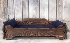 Handgemachte Holzrahmen Luxus Hunde bett Rustikales Hunde bett Haustier möbel Haustier bedarf Labrador Bett Geschenk - Product Image 3