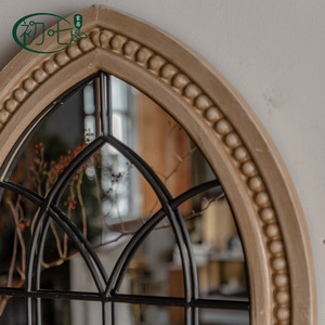 Espejo de Madera con Forma de Arco, Hecho a Mano, Vintage, Decorativo, para Boda, Entrada del Hogar, Espejo de Pared, Estilo Shabby Chic, 1 Pieza - Product Image 3