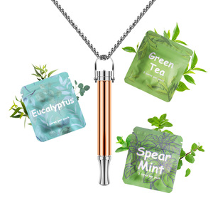 Kalung gaya Bohemia untuk pria wanita, rokok alternatif rasa buah baja tahan karat, bisa disesuaikan, penghilang pernapasan - Product Image 1