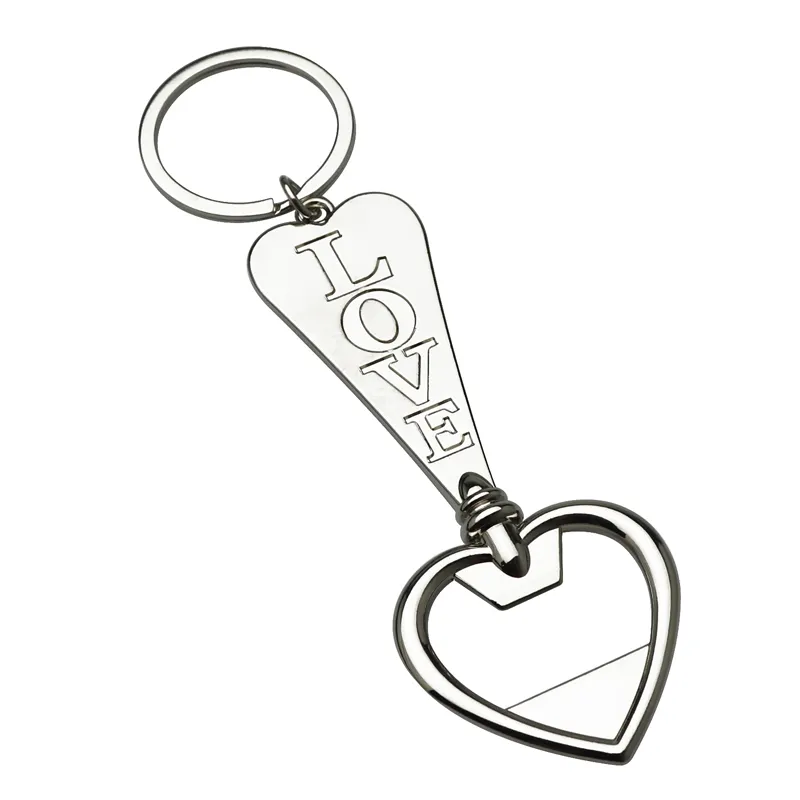 2018 novità di nuovo disegno del cuore di amore opener keychain del metallo di Amore freccia beer opener portachiavi regalo promozionale