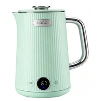 Bouilloire électrique à double paroi de 1,7 litre en acier inoxydable, arrêt automatique, ébullition rapide, portable, colorée, pour usage domestique