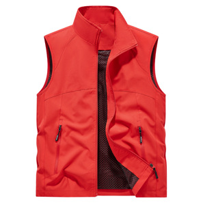 <span class=keywords><strong>Gilet</strong></span> <span class=keywords><strong>de</strong></span> travail décontracté unisexe pour le printemps et l'été - Fermeture éclair, respirant, vêtement d'extérieur léger, col montant pour les sports <span class=keywords><strong>de</strong></span> plein air - Product Image 1