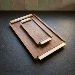 Plateau de service multifonctionnel en bois d'acacia éco-responsable fait main, motif floral, taille personnalisée, compatible lave-vaisselle et micro-ondes, pour la maison - Product Image 1