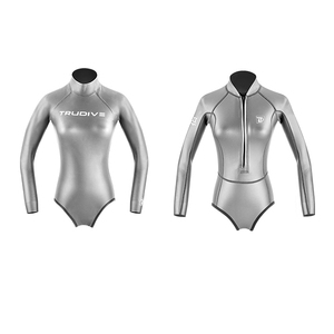 Best Quality Imported <strong>Yamamoto</strong> and Jako Neoprene Long Sleeve Grey Color <strong>Wetsuits</strong> for <strong>Freediving</strong> for Women - Product Image 2