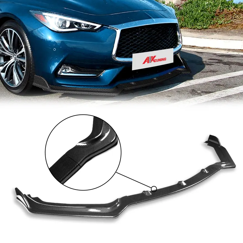 אינפיניטי q60 q60s רכב רחב גוף ערכת ספוילרים 2017-2022 אינפיניטי q60 סיבי פחמן אחורי פגוש קדמי שפות