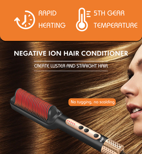 Lisseur ionique 2 en 1, peigne à <span class=keywords><strong>lisser</strong></span>, 5 réglages de température, brosse à <span class=keywords><strong>lisser</strong></span> les <span class=keywords><strong>cheveux</strong></span> bouclés pour femmes - Product Image 3