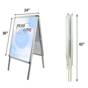 Soporte de Exhibición de Aluminio Personalizado de 24x36 Pulgadas, Tipo A, Doble Cara, Impermeable y Plegable para Carteles Publicitarios - Product Image 2