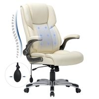 Chaise de bureau administrative en cuir PU blanc à dossier haut, chaise de bureau ergonomique pour ordinateur à domicile avec angle d'inclinaison réglable