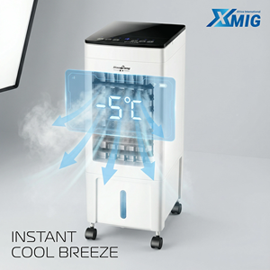 Refroidisseur d'air portable avec télécommande, oscillation, double réservoir d'eau, 5 vitesses, faible bruit, AC, usage domestique, voiture, hôtel, économe en énergie - Product Image 2