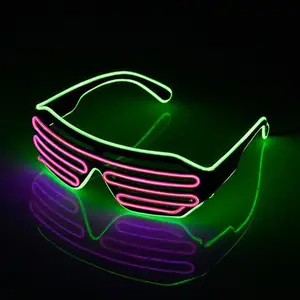 Glowing Glasses Factory Direct Neon El Light Up Led Glasses Christmas Light Glow Shutter Style Luminous Party Glasses
